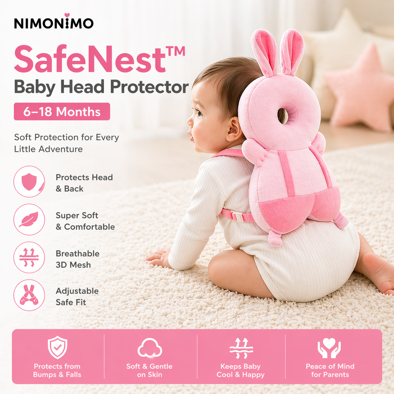 SafeSteps - Baby Head Protector (6–18 Months)