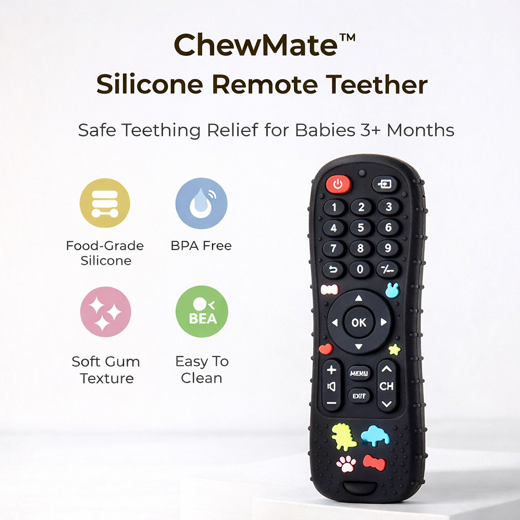 ChewMate™  - Silicone Remote Teether for 3+ Month Baby