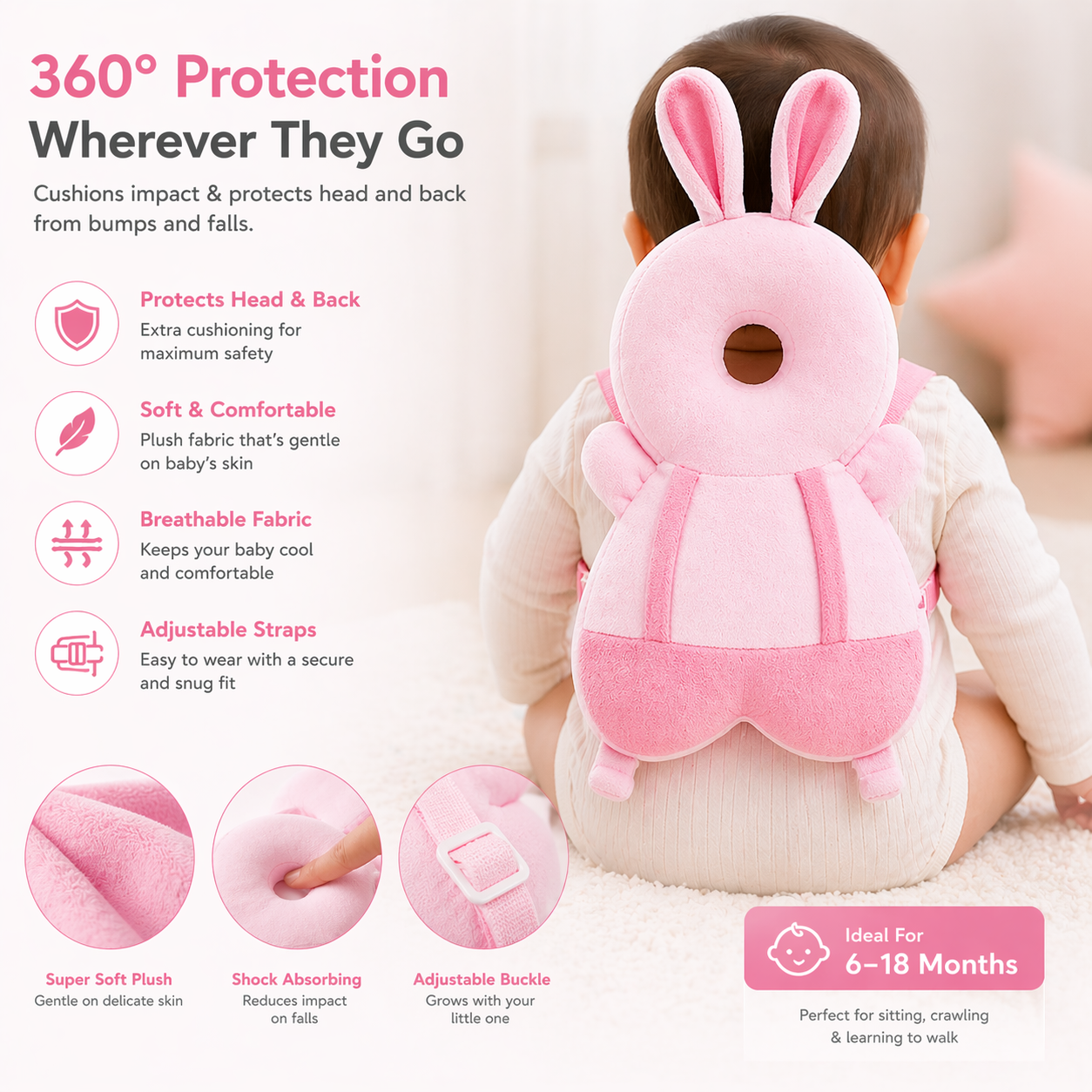 SafeSteps - Baby Head Protector (6–18 Months)
