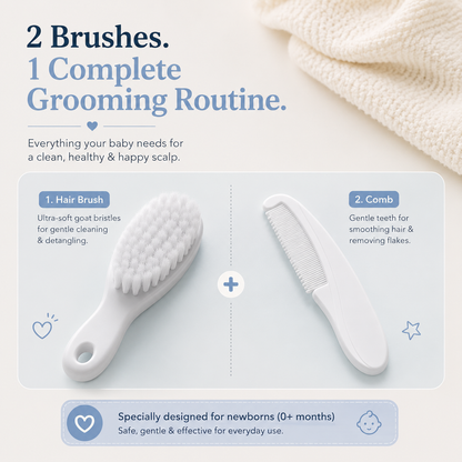 PureTouch™ – Newborn Hair Brush & Scalp Care Set (0+ Months)