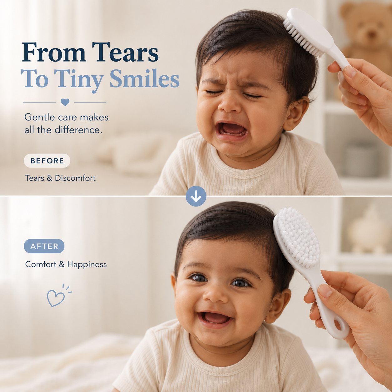 PureTouch™ – Newborn Hair Brush & Scalp Care Set (0+ Months)