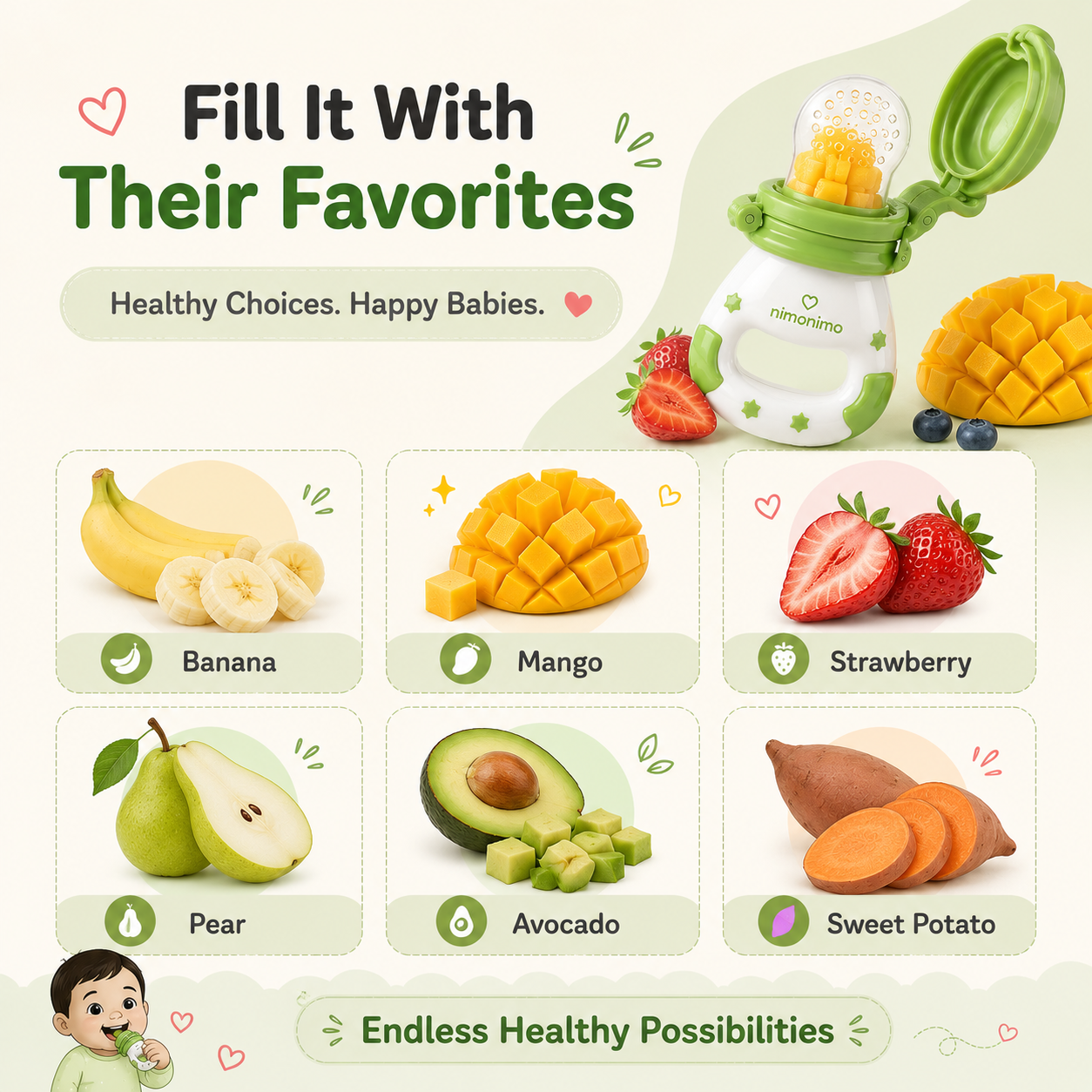 FreshBite™ Fruit Feeder for 6+ Month Baby