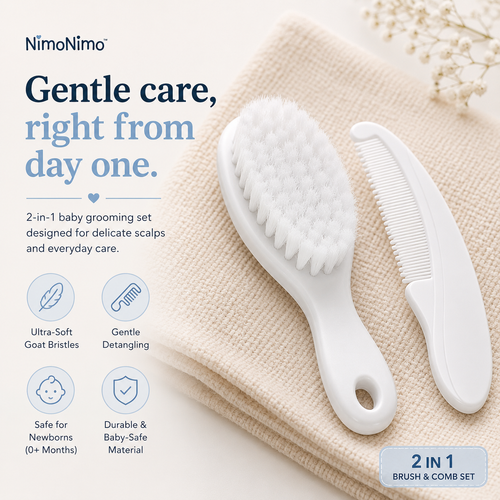 PureTouch™ – Newborn Hair Brush & Scalp Care Set (0+ Months)