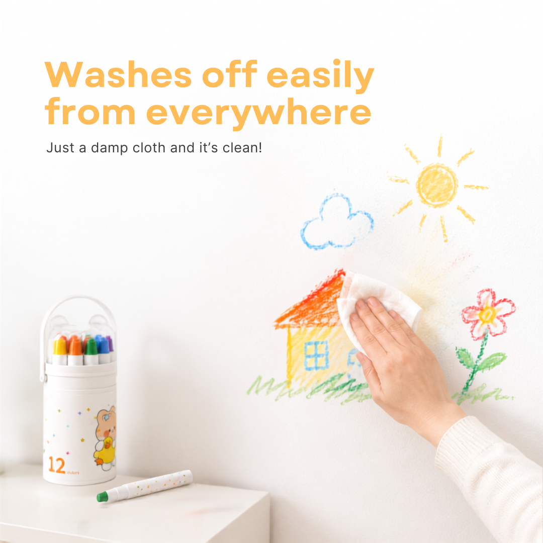 NimoCrayons™ Washable Twist Crayons – 12 Colors